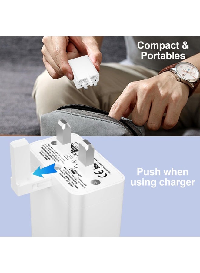 88W Max USB C Charger Plug for Huawei Mate 80/Mate 70/Mate 60 Pro/ P60/Pura 80/Pura 70 Pro/Mate 60/Mate 50/Mate 40/Huawei Nova 14/13/12/11/10/9 Pro, 80W 66W SuperCharge Power Adapter UK 2 Port, 3A/1M Type C to Type C Cable for Honor Honor 500 400 200 Magic 8/7/6/5/4 Pro RSR V3 7 Lite 4 50 70 90 Pad 9 - Image 3